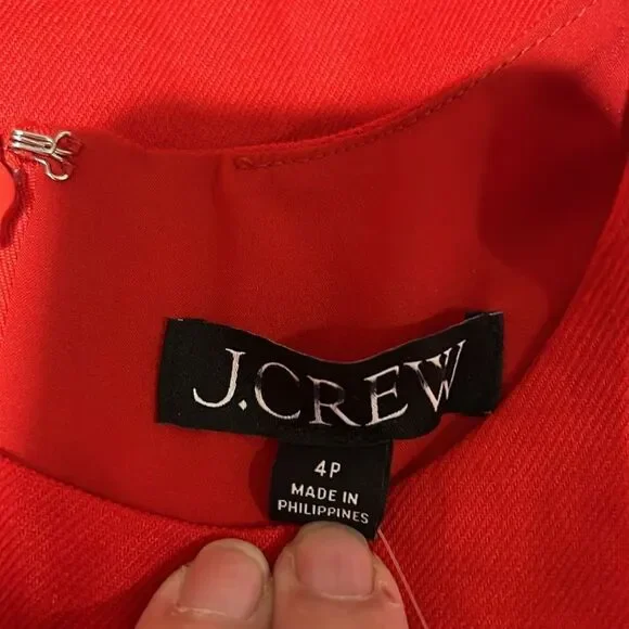 J. Crew High-neck sheath dress in stretch linen blend Red NWT 4P - Picture 9 of 12